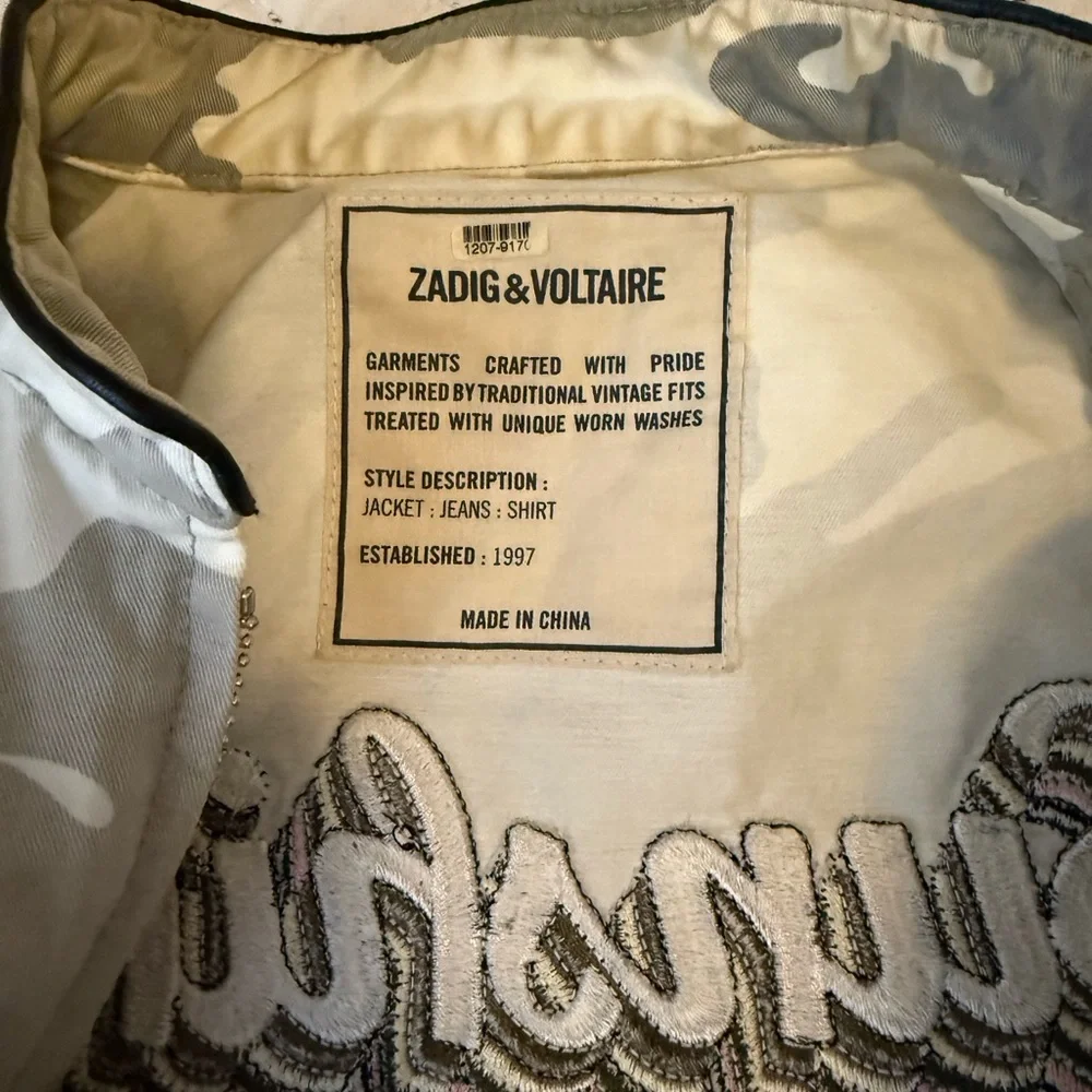 Zadig & Voltaire "Kavy" camo jacket with "Sunshine" embroidery - Picture 4 of 6